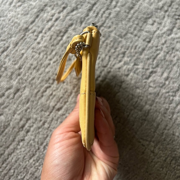 Coach Yellow Leather Wristlet with Minimalist Design - Picture 5 of 10